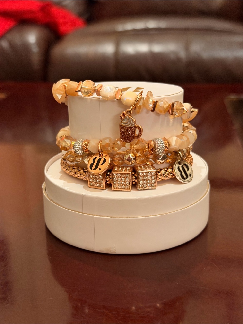 Bomb Party NWT “Hot Cocoa on Christmas”Bracelet Set Rose Gold - Picture 5 of 13